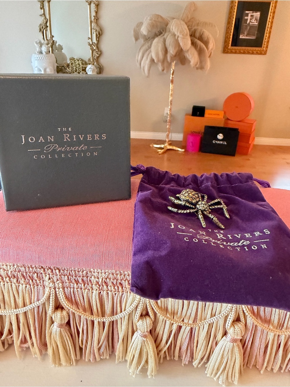 New Joan Rivers Pave Swarovski Crystals Spider Brooch